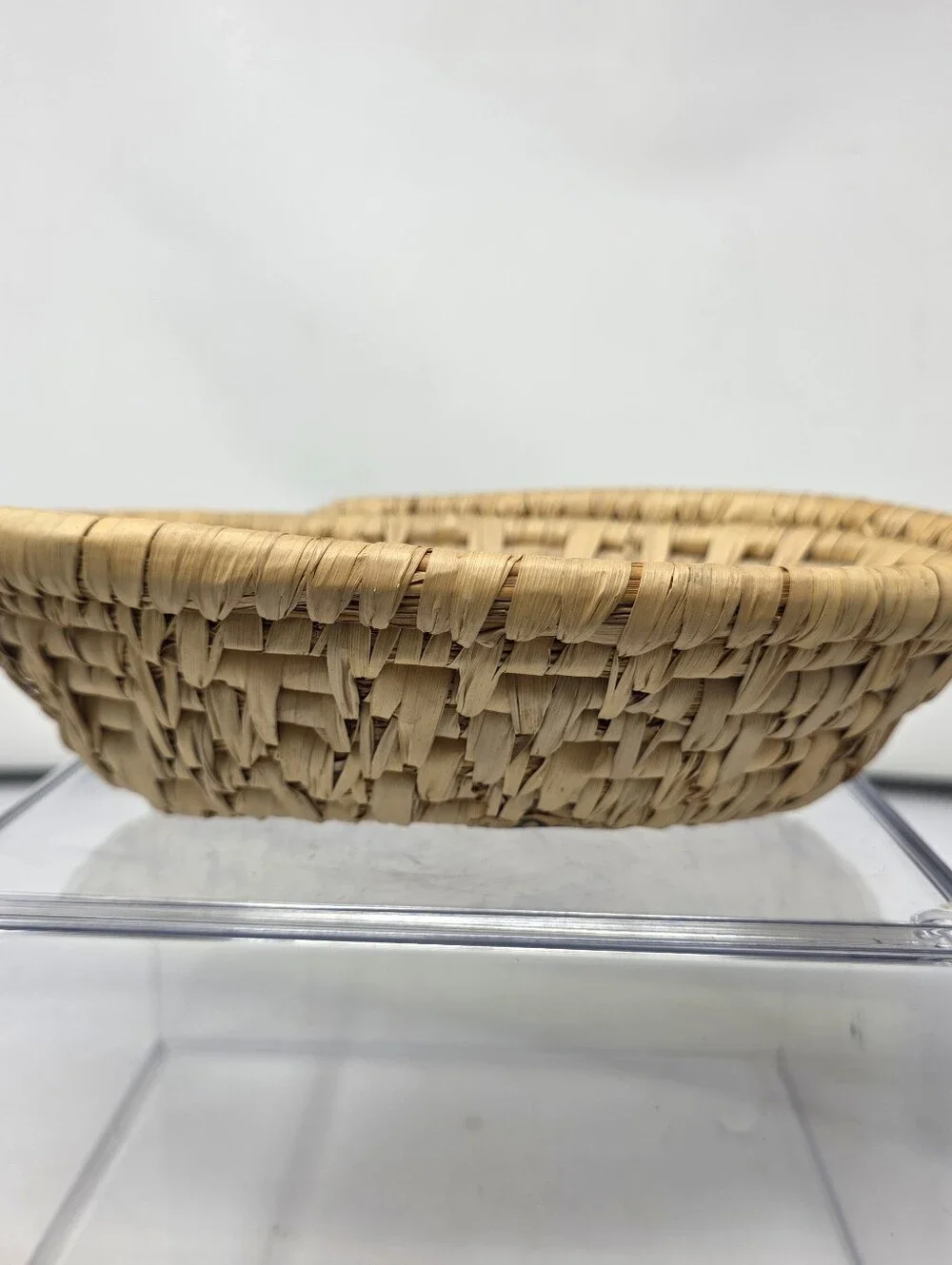 Vintage Caribbean Style Boho Style Hand Woven Wall Oval Basket 9